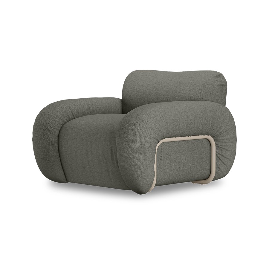 Arc lounge fauteuil, frame sand, wander, army green