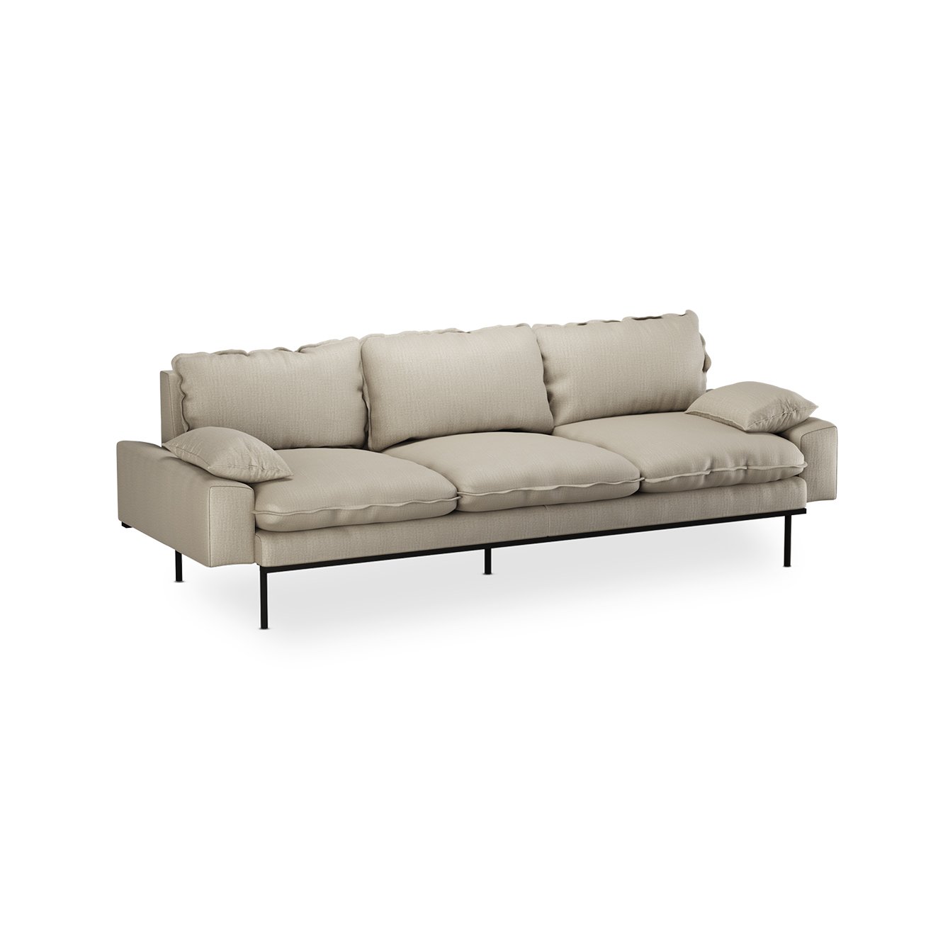 Retro sofa: 4-seats, pure, ivory - Image 2
