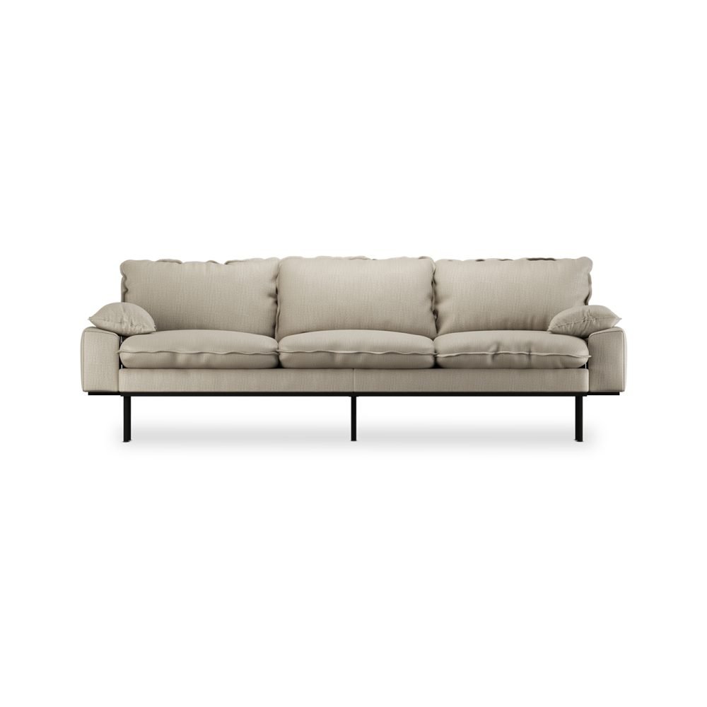 Retro sofa: 4-seats, pure, ivory