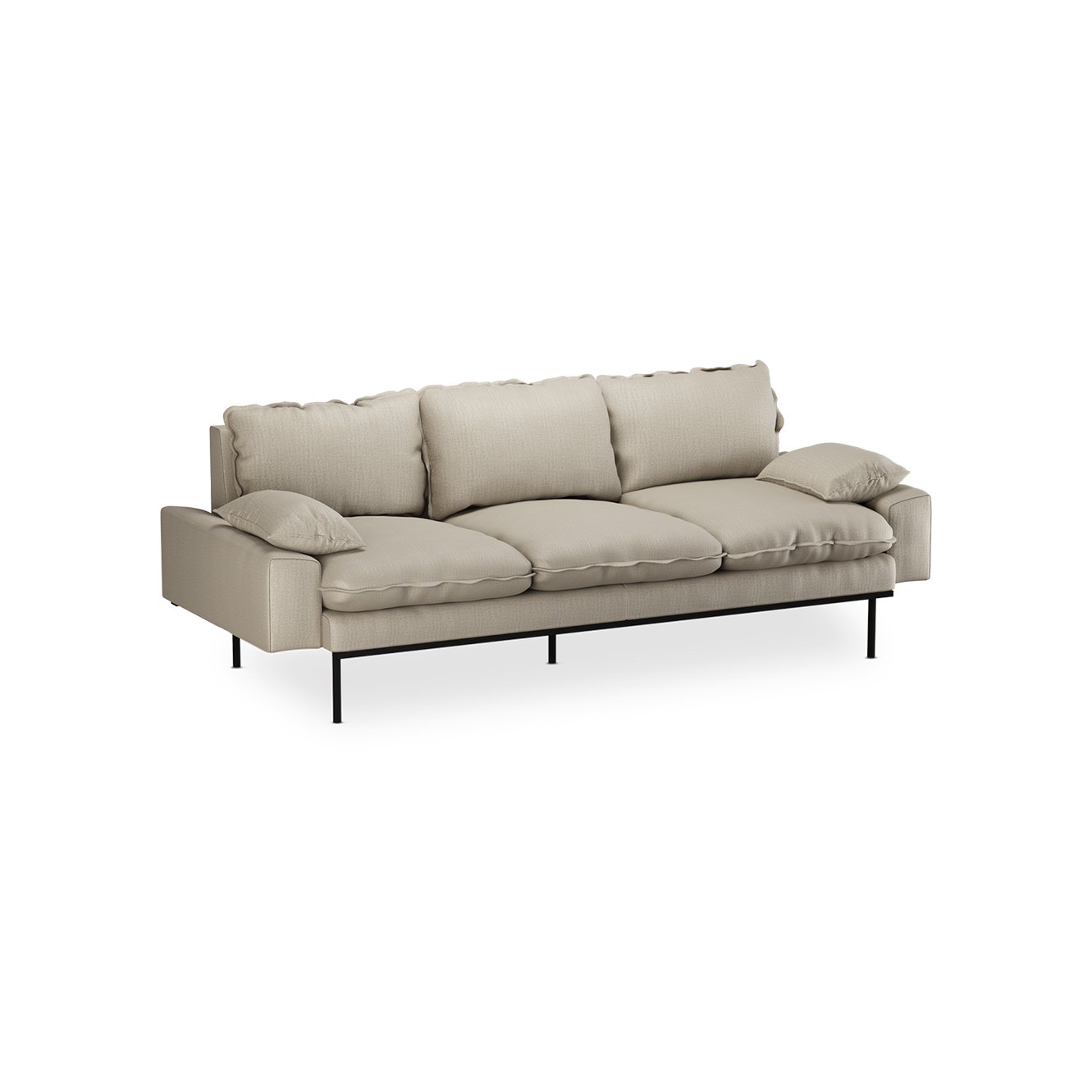 Retro sofa: 3-seats, pure, ivory - Image 2