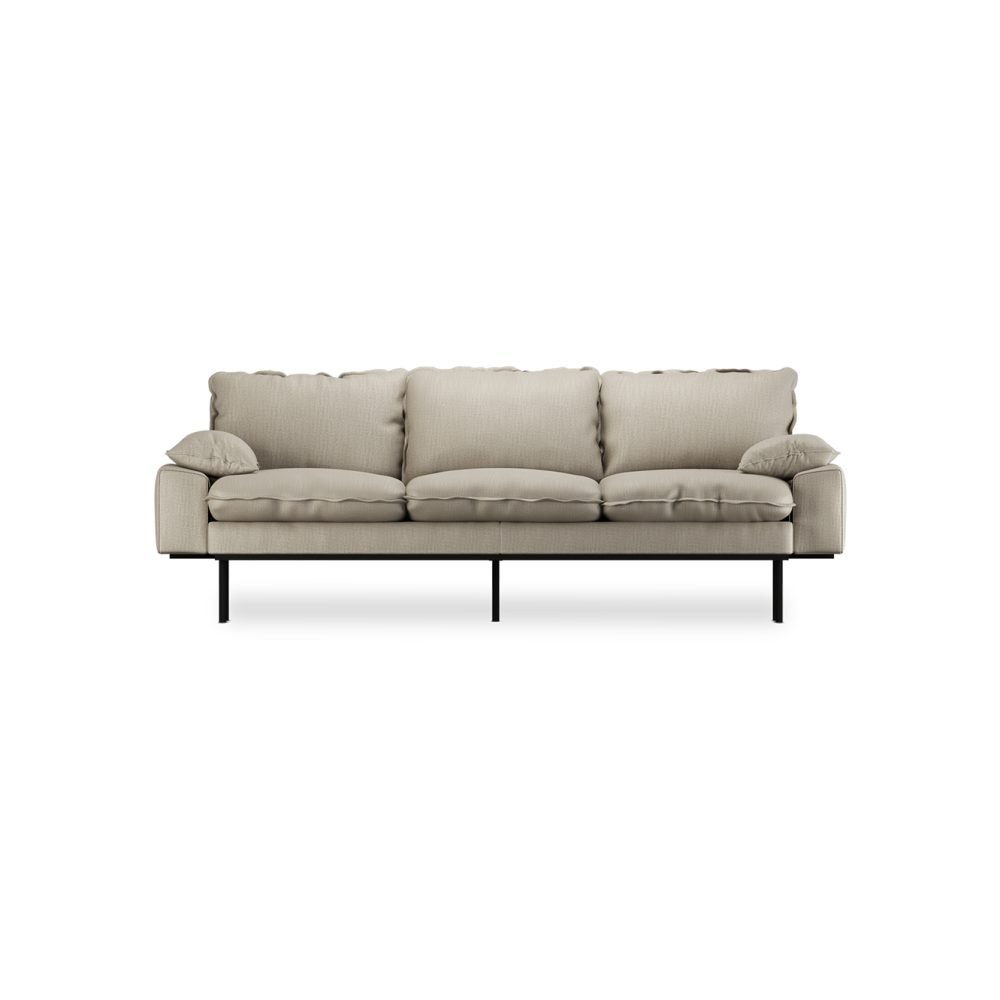 Retro sofa: 3-seats, pure, ivory