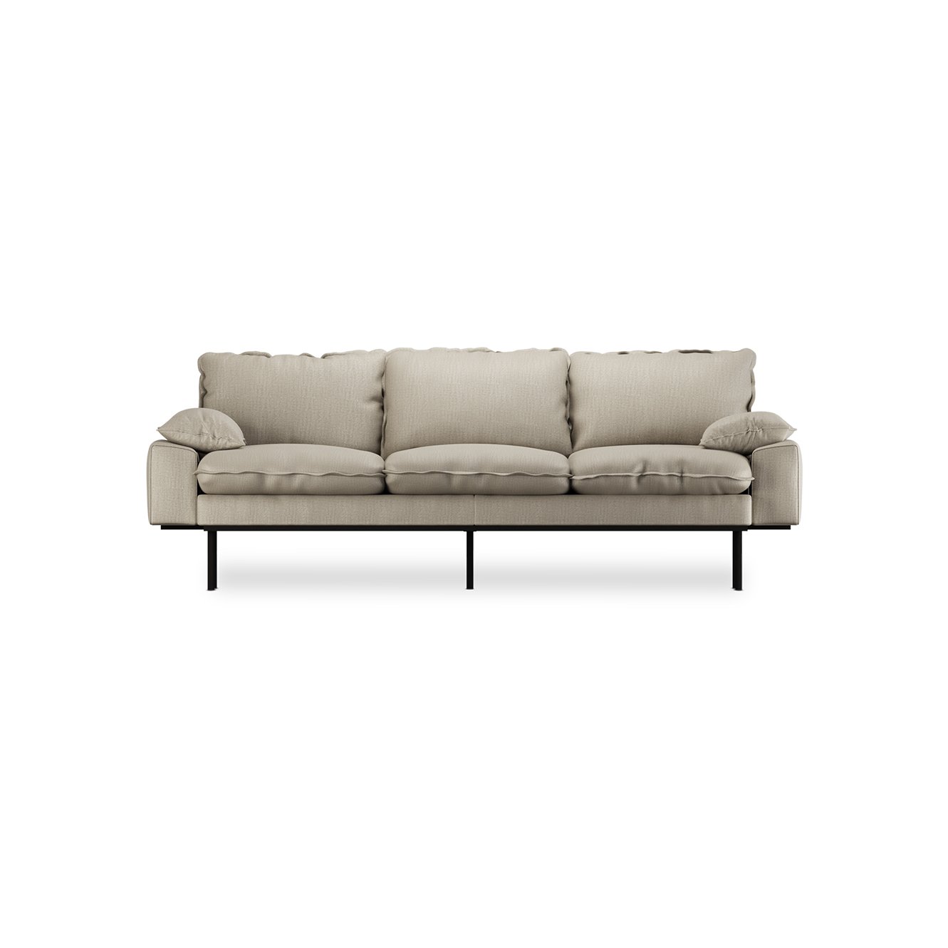 Retro sofa: 3-seats, pure, ivory