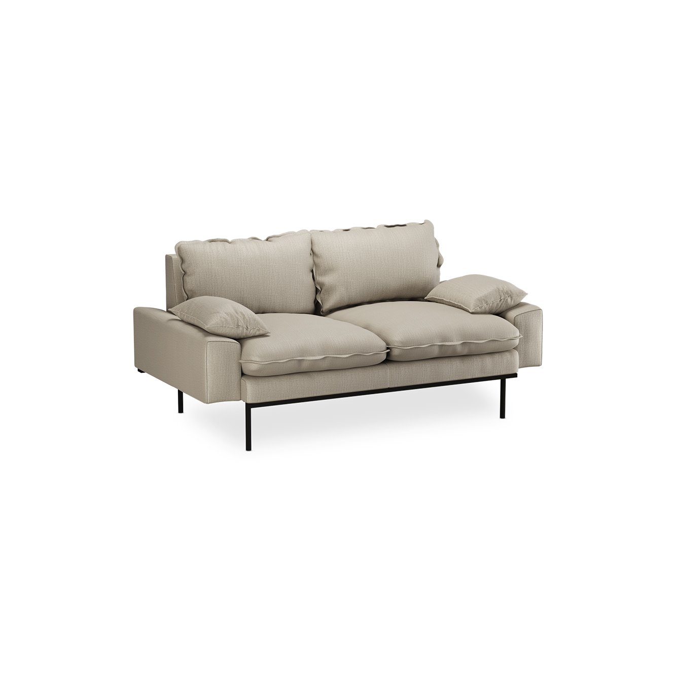 Retro sofa: 2-seats, pure, ivory - Image 2