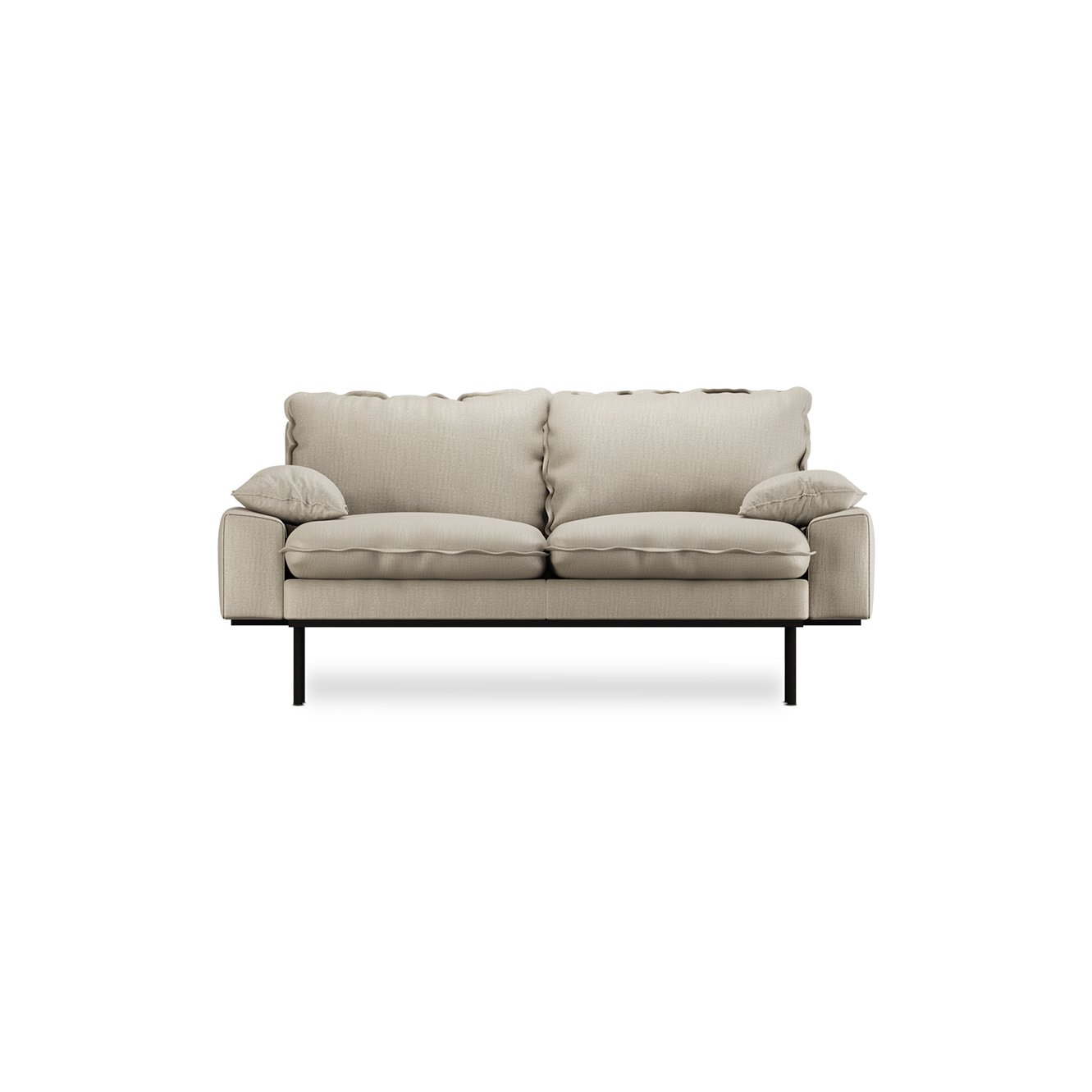 Retro sofa: 2-seats, pure, ivory