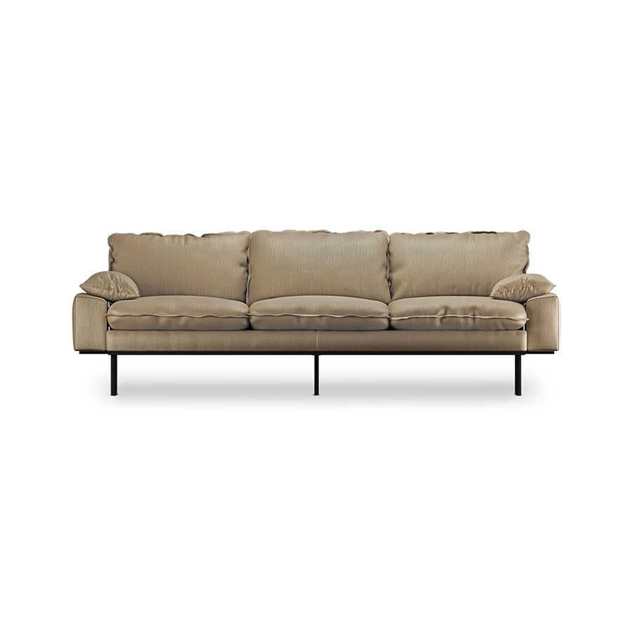 Retro sofa: 4-seats, pure, earth