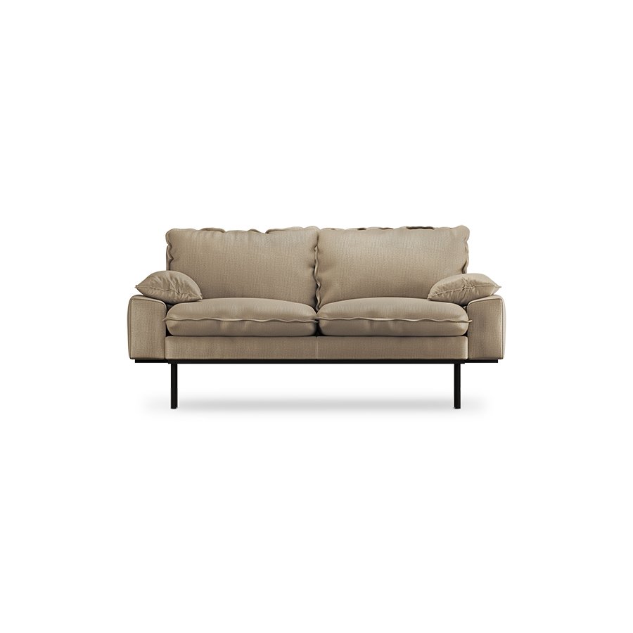 Retro sofa: 2-seats, pure, earth