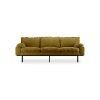 Retro sofa: 3-seats, royal velvet, olive