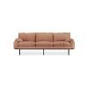 Retro sofa: 3-seats, linen, dusty rose