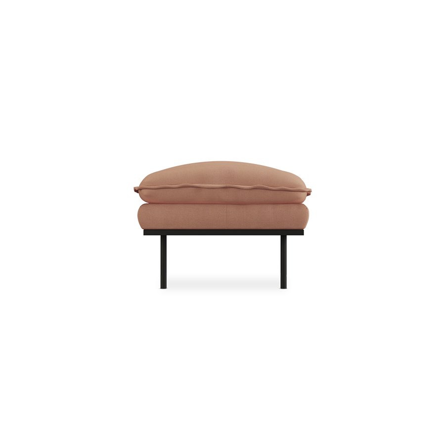 Retro sofa: hocker, linen, dusty rose