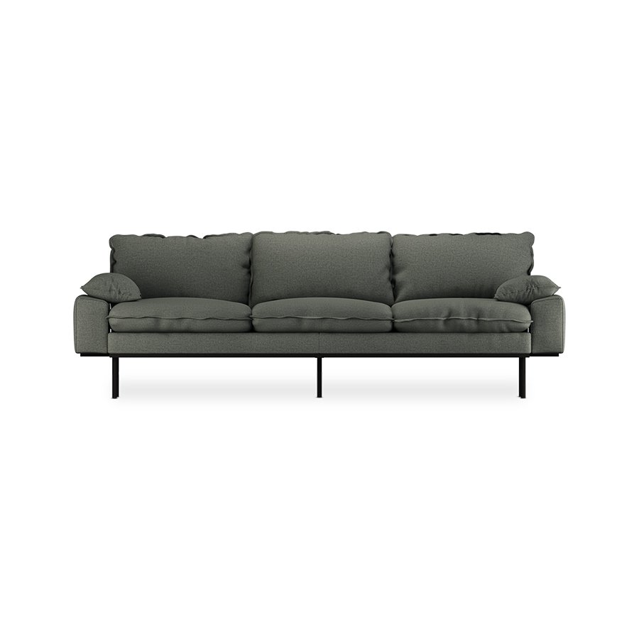 Retro sofa: 4-seats, wander, army green