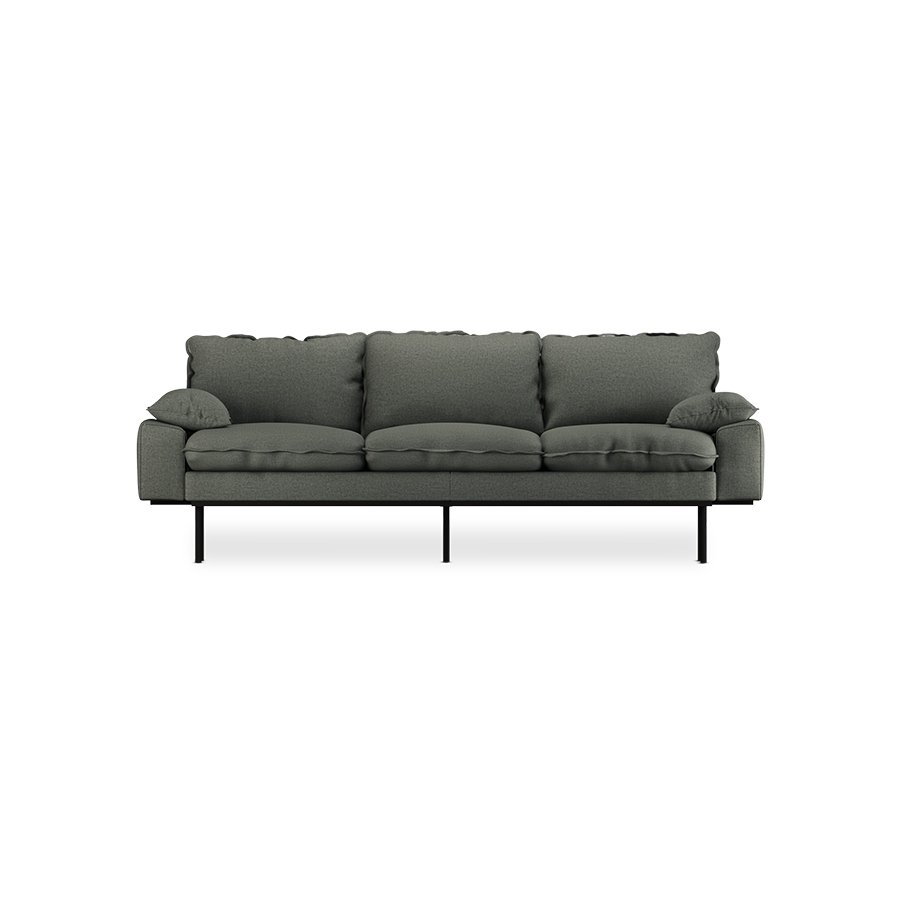 Retro sofa: 3-seats, wander, army green