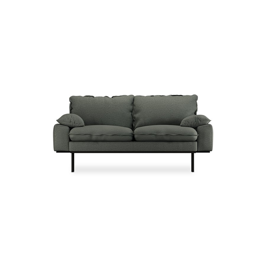 Retro sofa: 2-seats, wander, army green