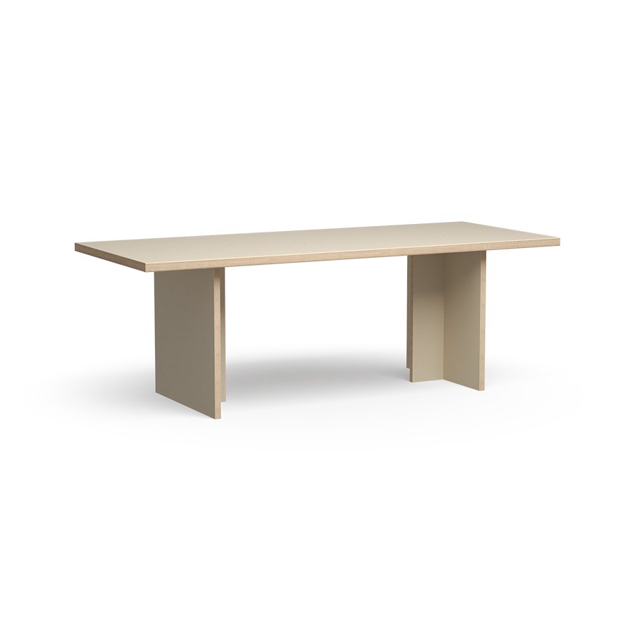 Dining table, cream, rectangular 220cm