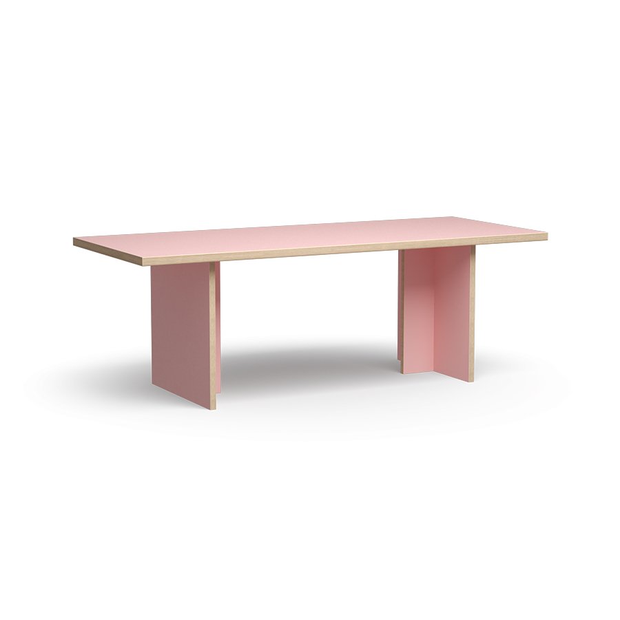 Dining table, pink, rectangular 220cm