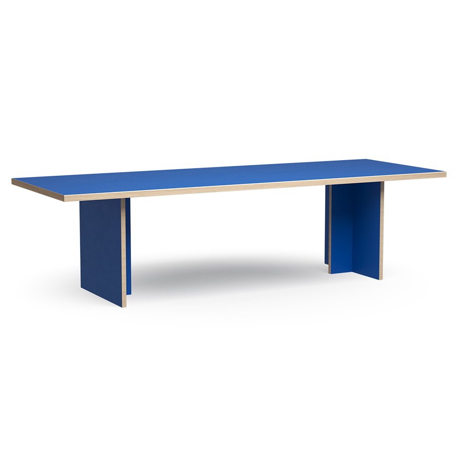 Dining table, blue, rectangular 280cm