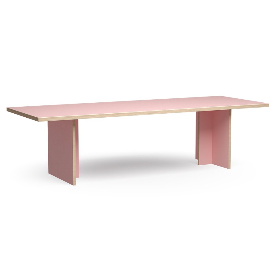 Dining table, pink, rectangular 280cm