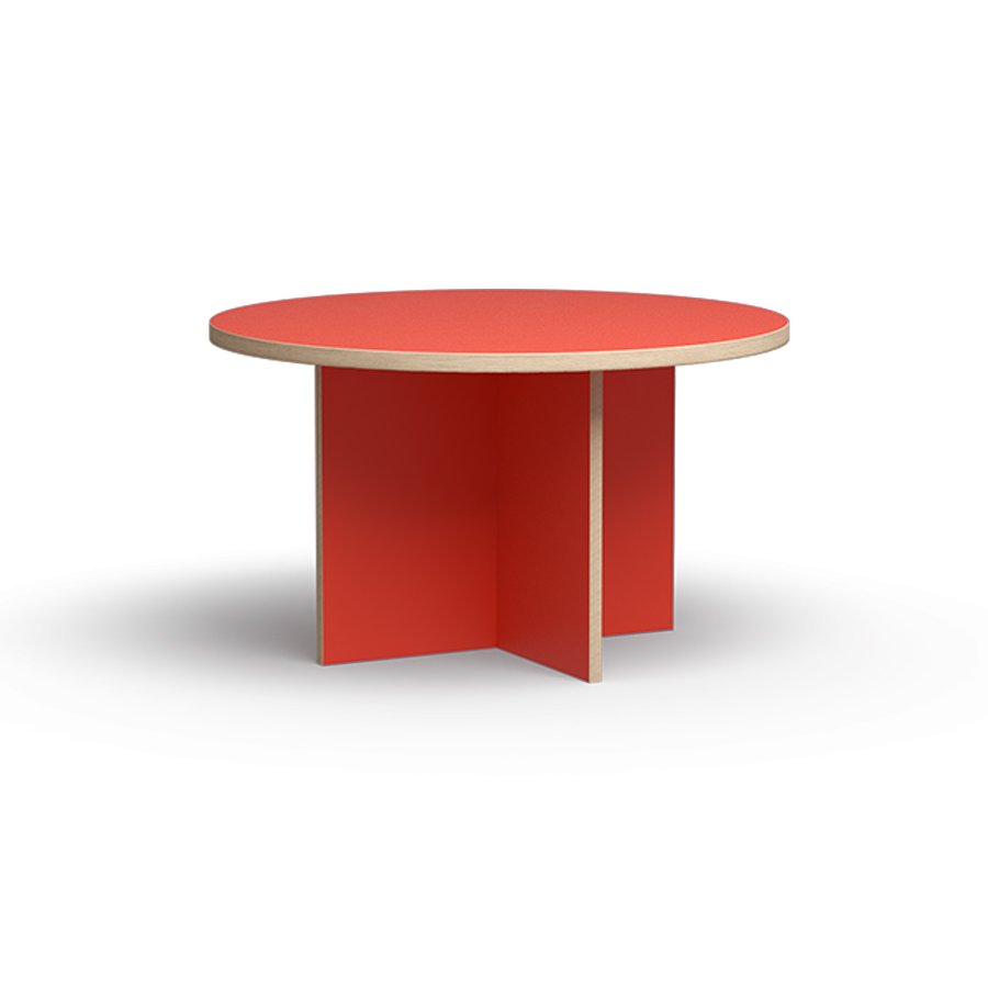 Dining table, orange, round 130cm