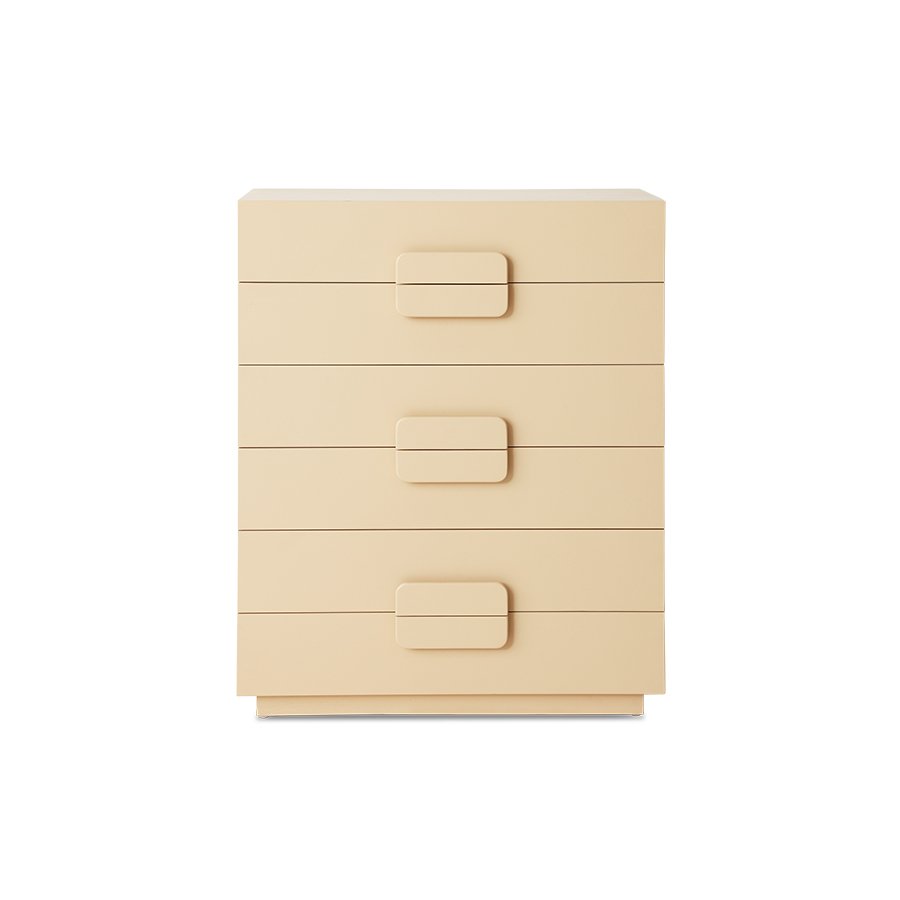 Spacious drawer cabinet cream
