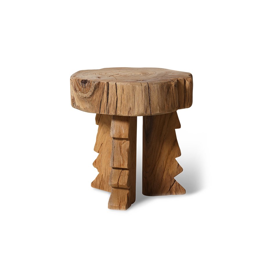 Carved wooden stool