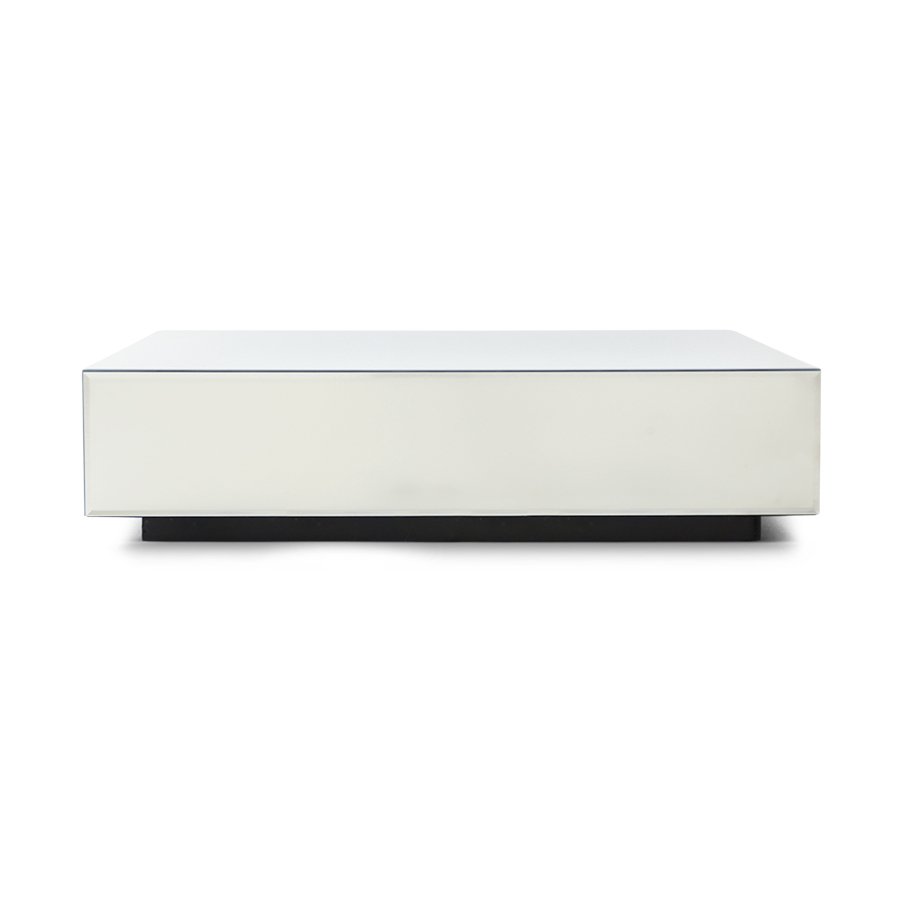 Mirror block coffee table clear (90x90cm)
