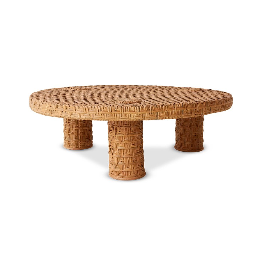 Rattan woven coffee table