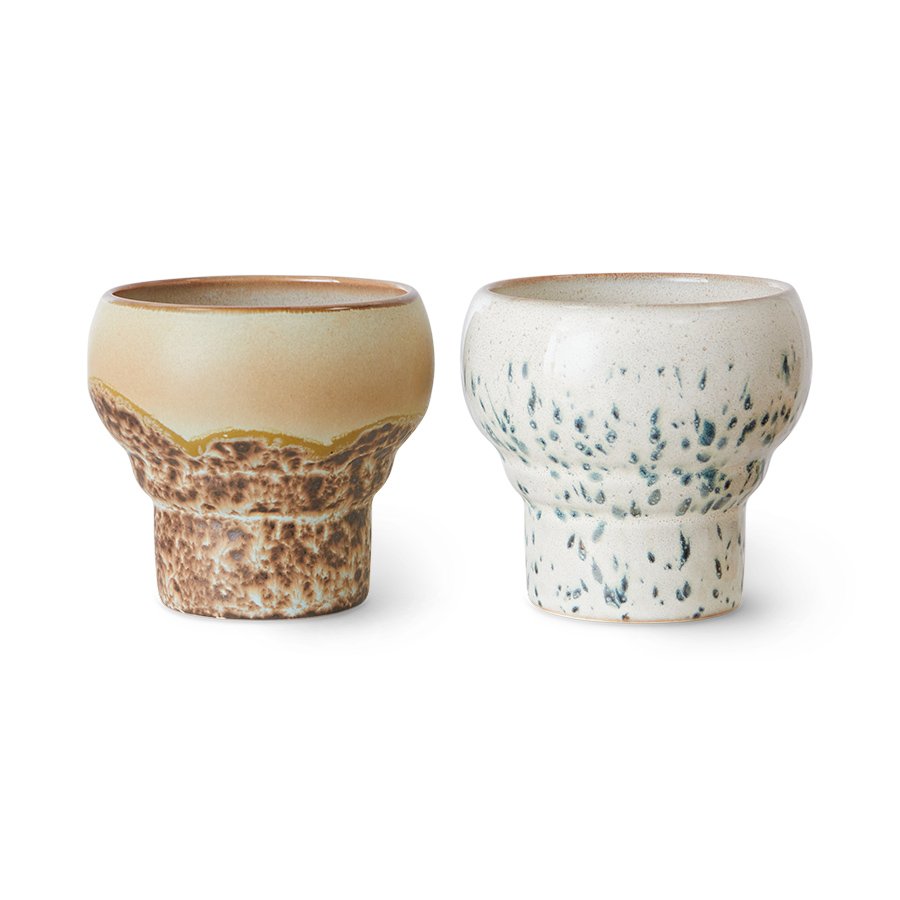 70s ceramics: lungo mugs coral (set of 2)