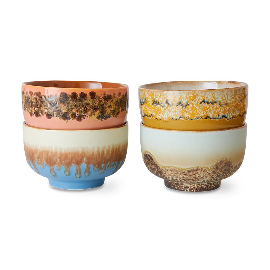 70s ceramics: noodle bowls seabreeze (set of 4)