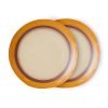 70s ceramics: dinner plates coconut (set of 2)