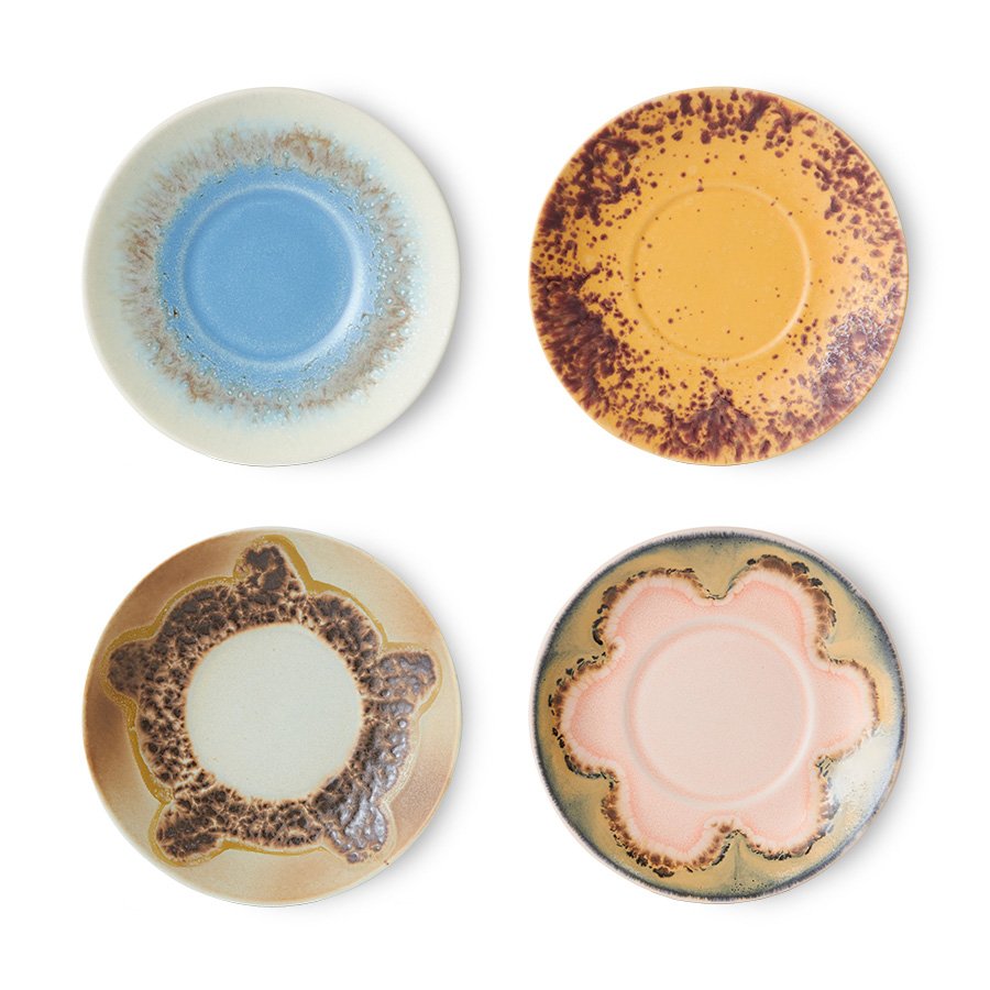 70s ceramics: saucers ocean (set of 4)