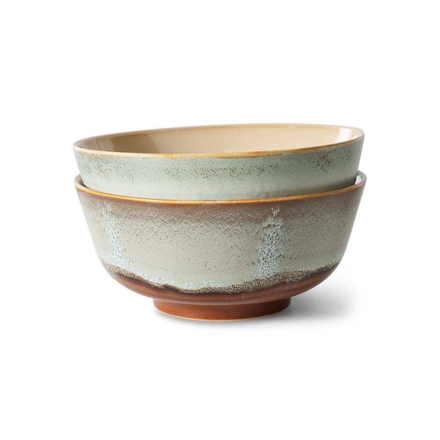 70s ceramics: ramen bowl, verge (set of 2)