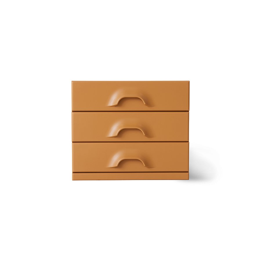 Chest of 3 drawers, ginger orange