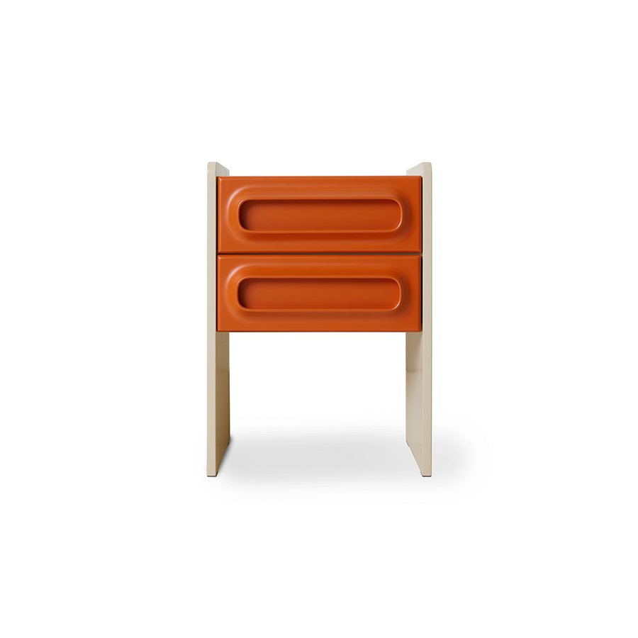 Space nightstand, orange/cream