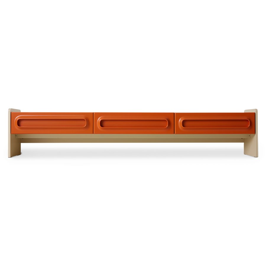 Space lowboard, orange/cream