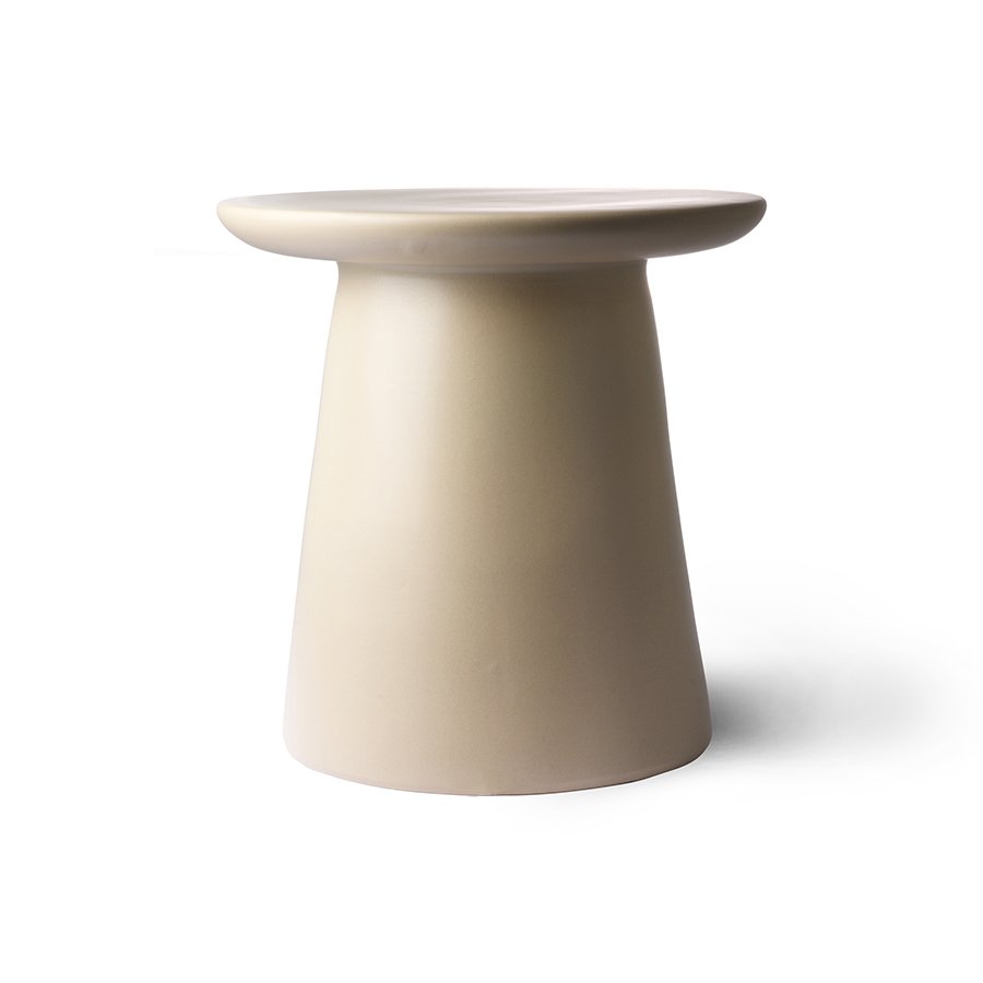 Earthenware side table M, cream