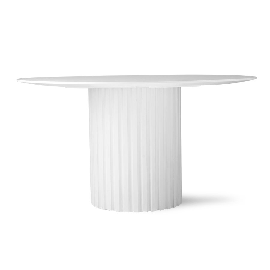 Pillar dining table round white