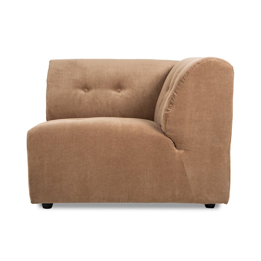 Vint couch: element right, corduroy rib, brown