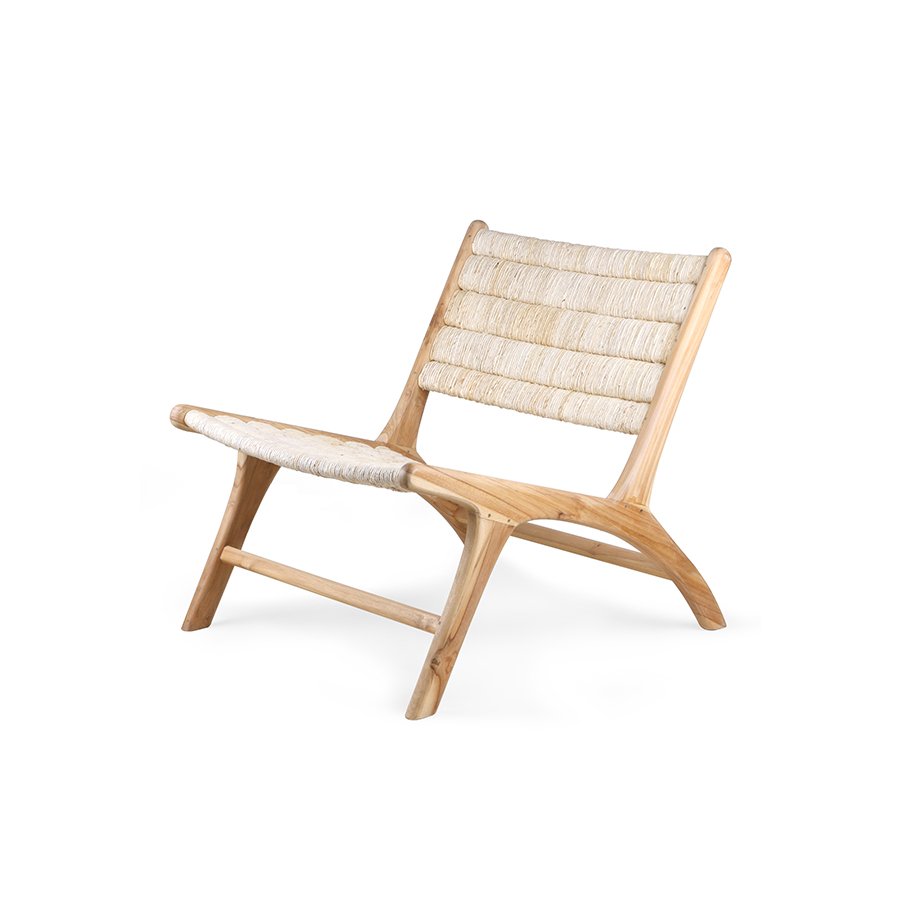 Abaca/teak lounge chair