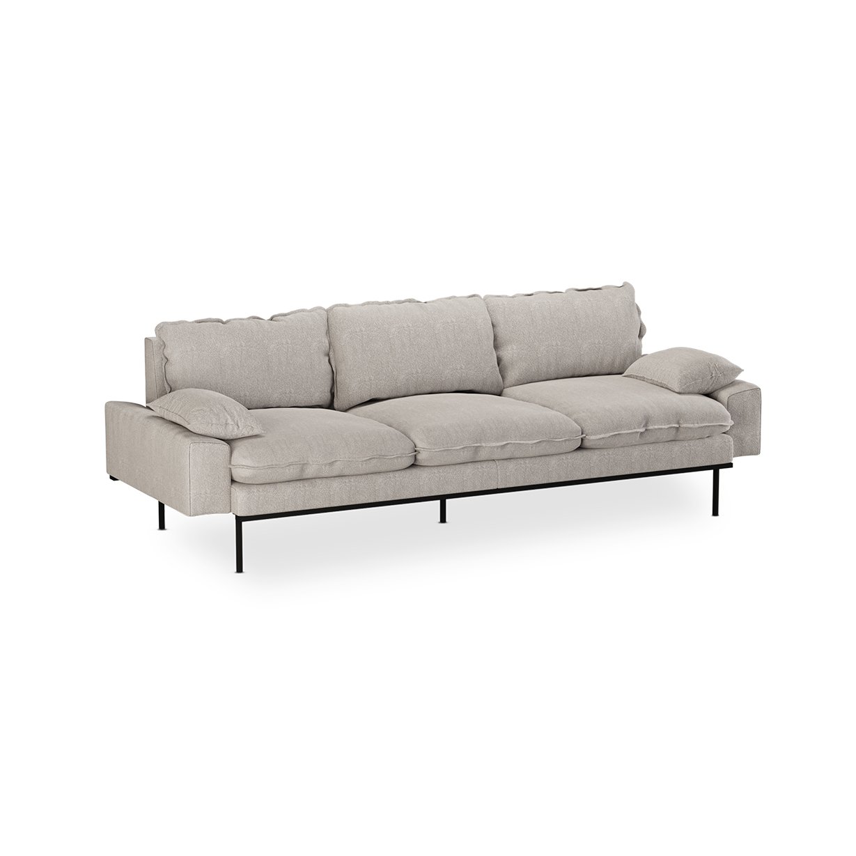Retro sofa: 4-seats, sneak, light grey - Image 2