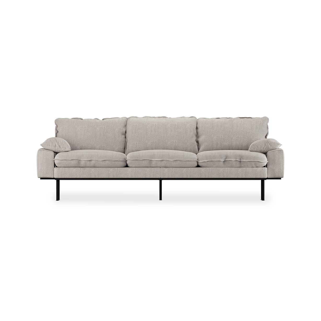Retro sofa: 4-seats, sneak, light grey