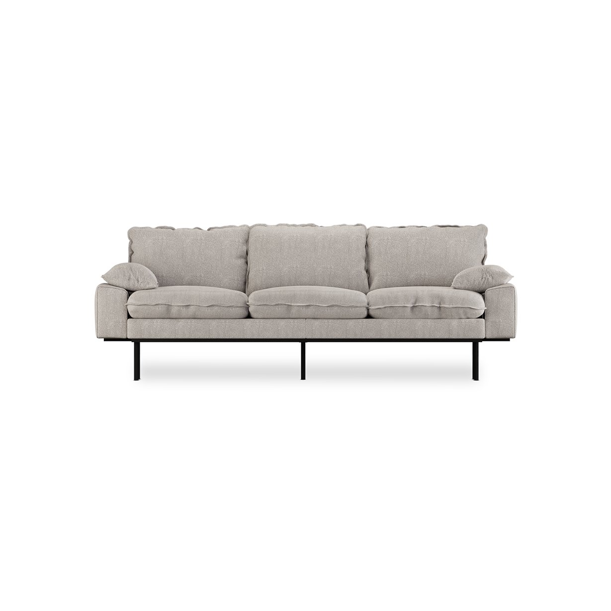 Retro sofa: 3-seats, sneak, light grey