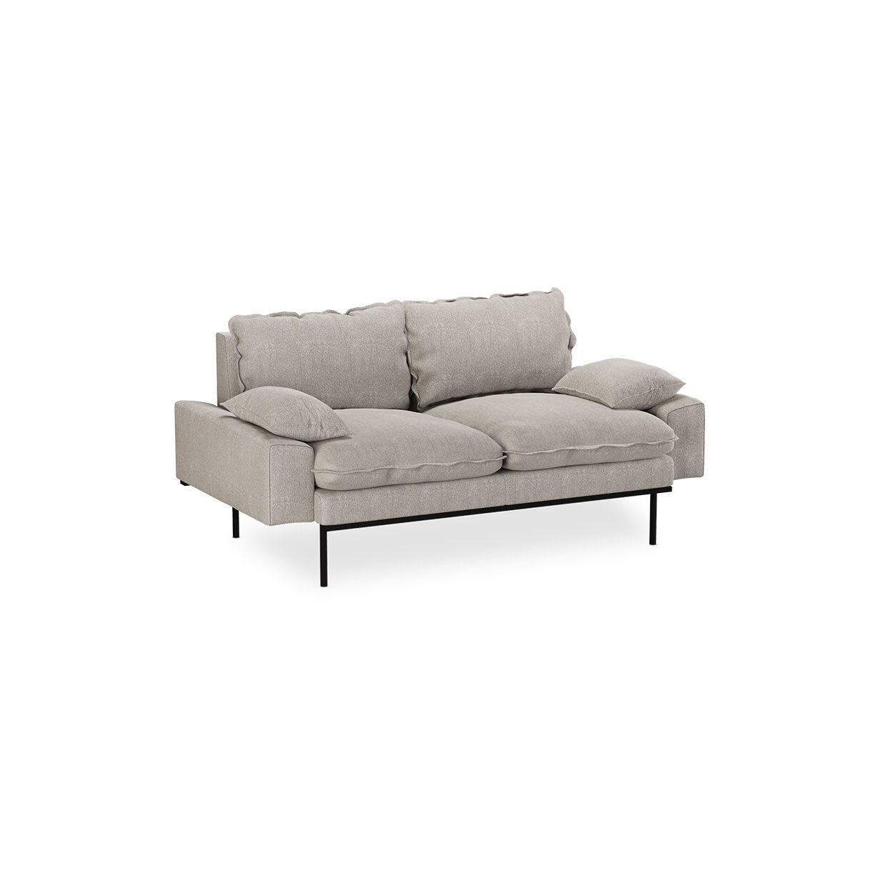 Retro sofa: 2-seats, sneak, light grey - Image 2