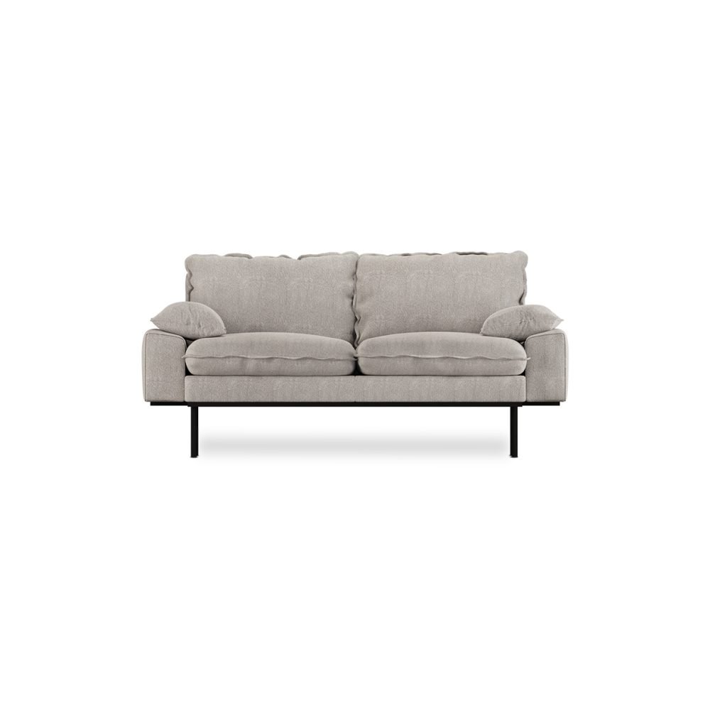 Retro sofa: 2-seats, sneak, light grey