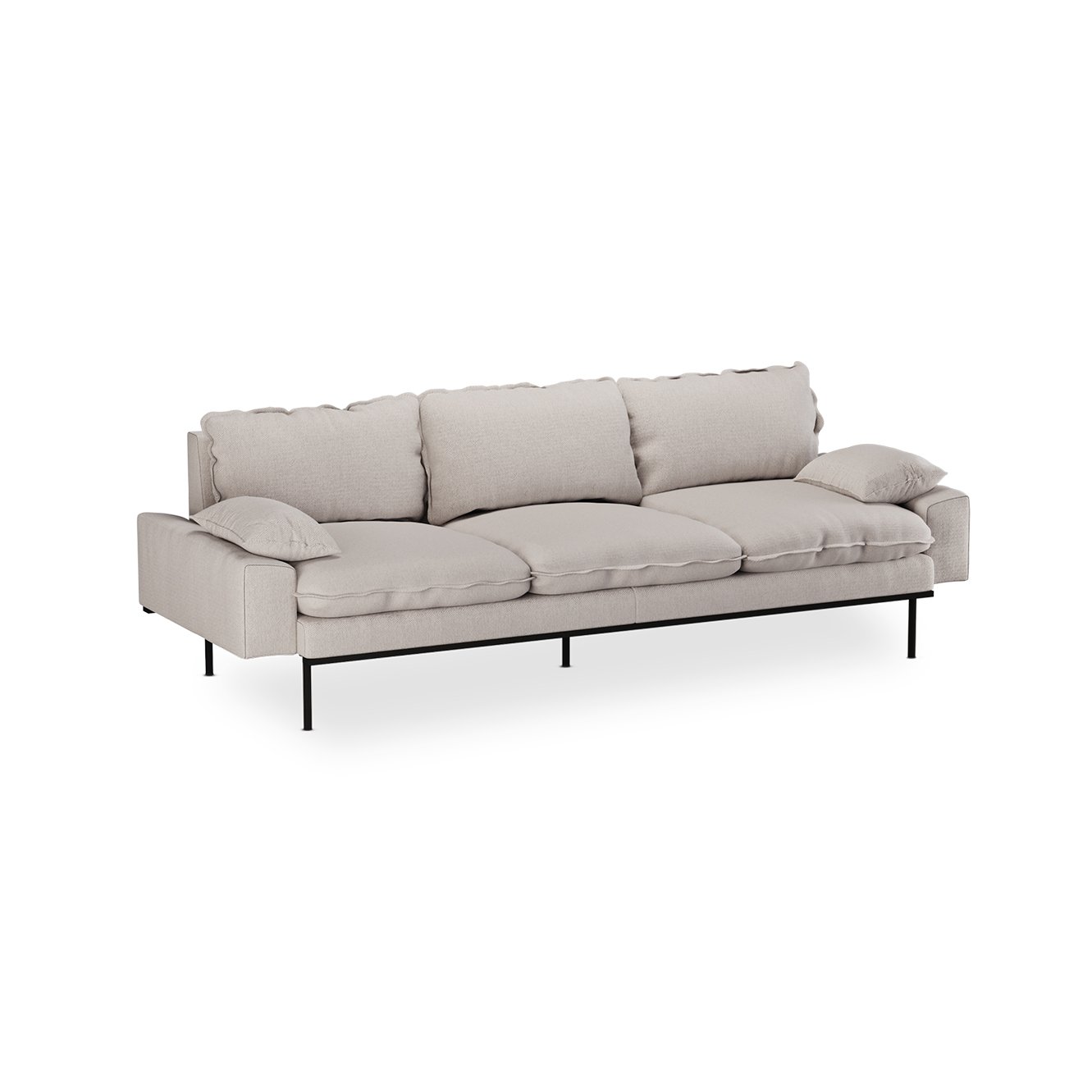 Retro sofa: 4-seats, cosy, beige - Image 2