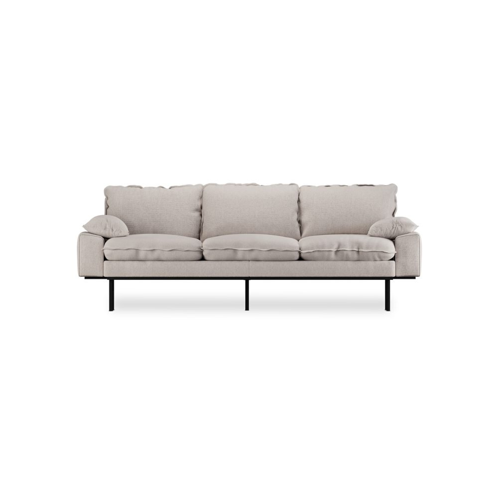 Retro sofa: 3-seats, cosy, beige