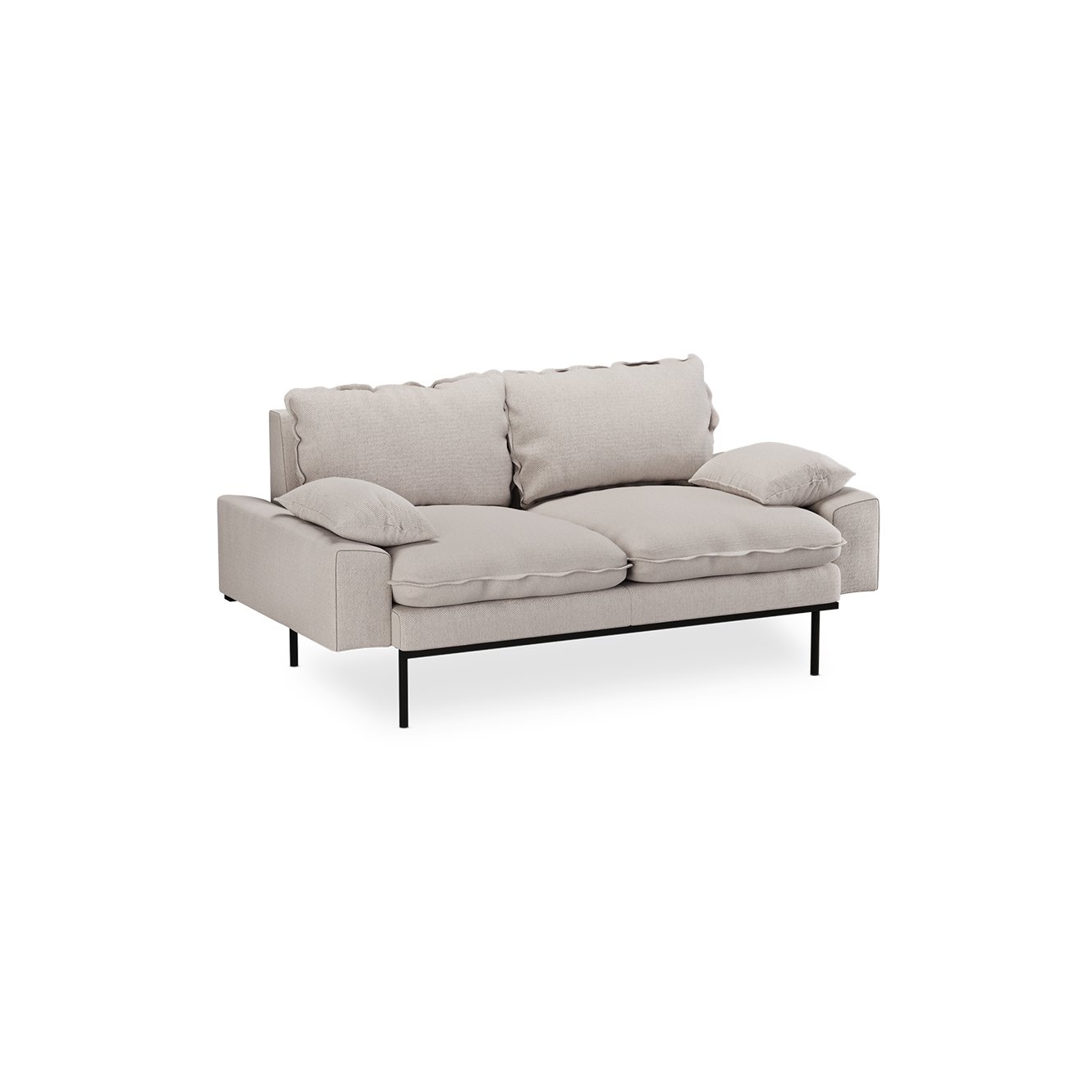 Retro sofa: 2-seats, cosy, beige - Image 2