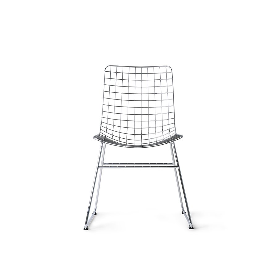Metal wire chair silver