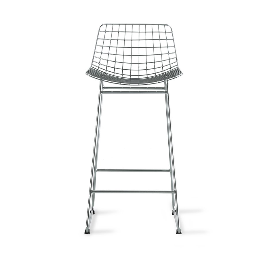 Metal wire bar stool silver