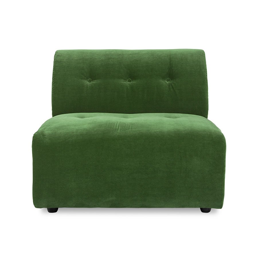 Vint couch: element middle, royal velvet, green