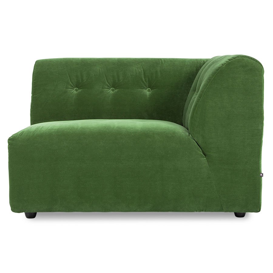 Vint couch: element right 1,5-seat, royal velvet, green