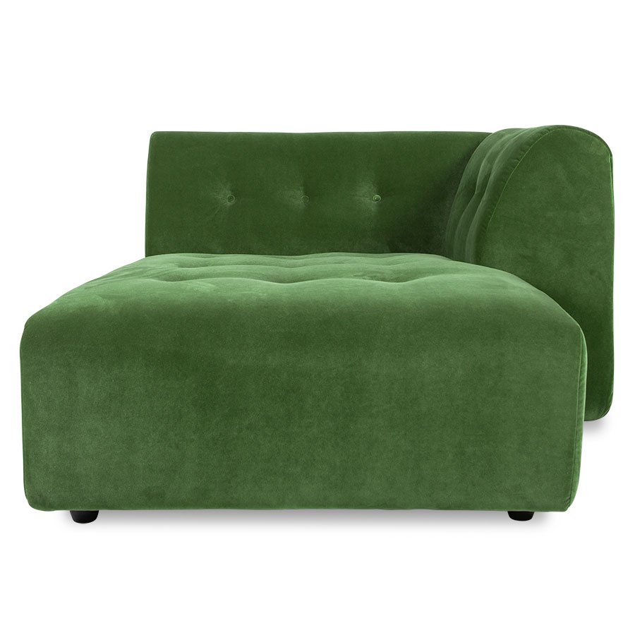 Vint couch: element right divan, royal velvet, green